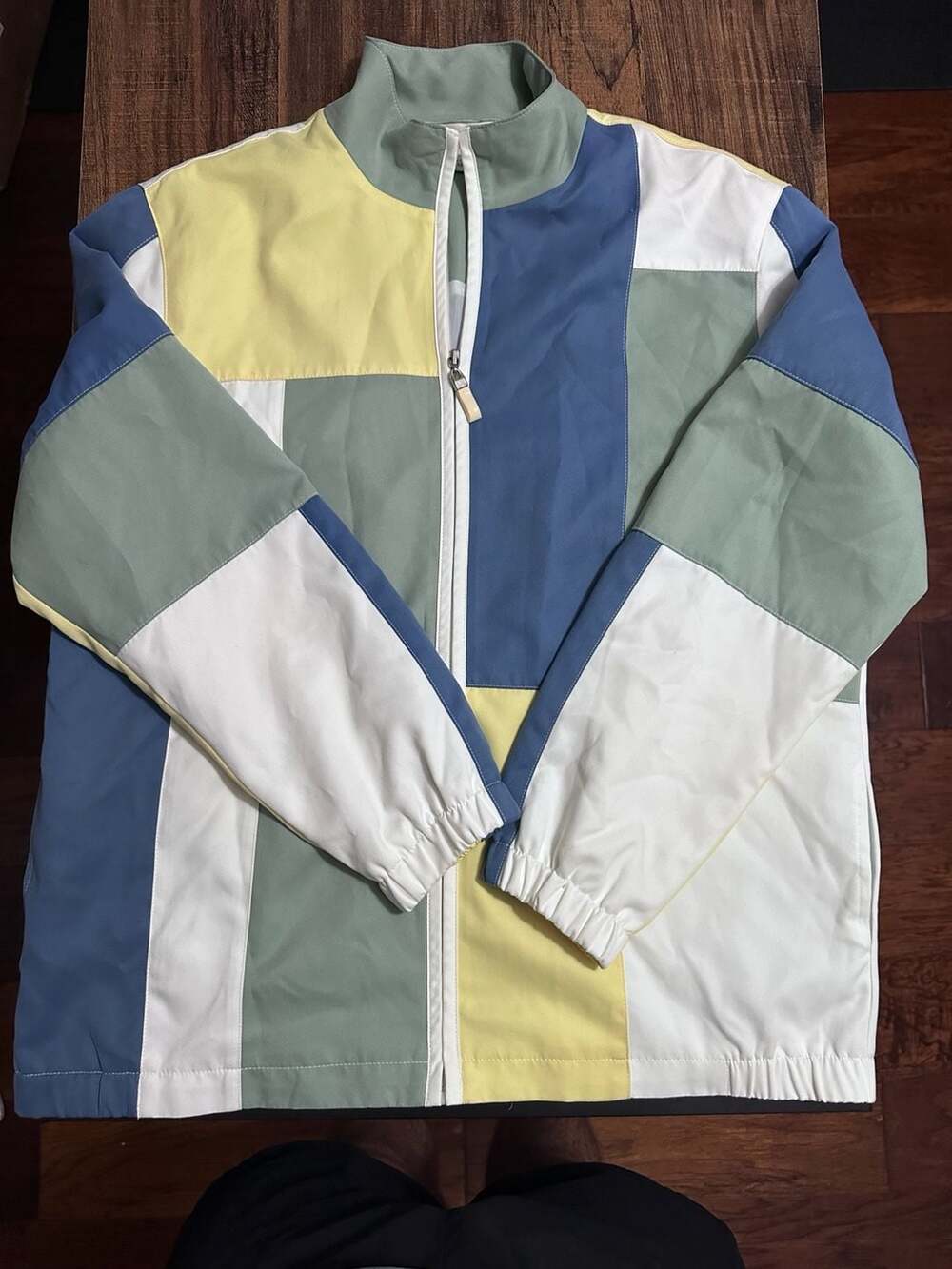 Allison Daley sz16P Color Block full zip Jacket pockets, lined.
